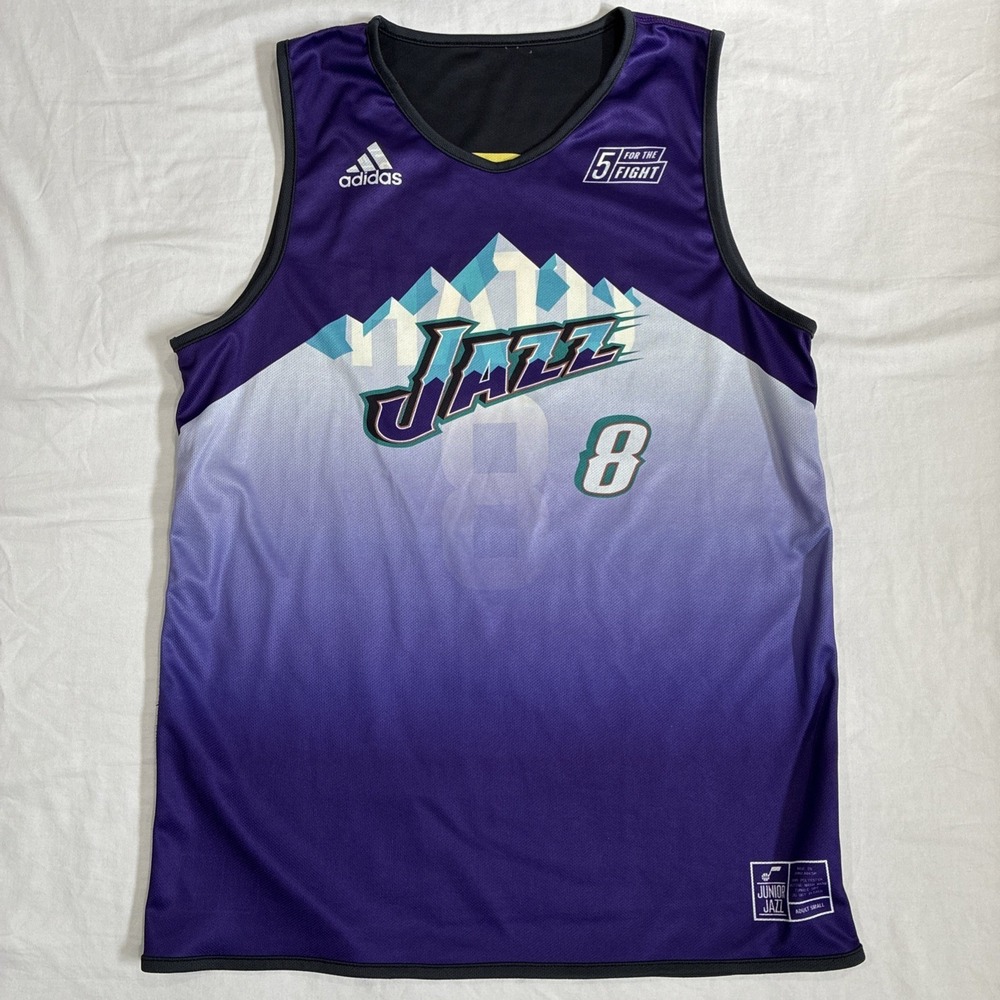 Utah Jr. Jazz #8 Jersey‎ Adidas Men's Small  Purple Black Reversible